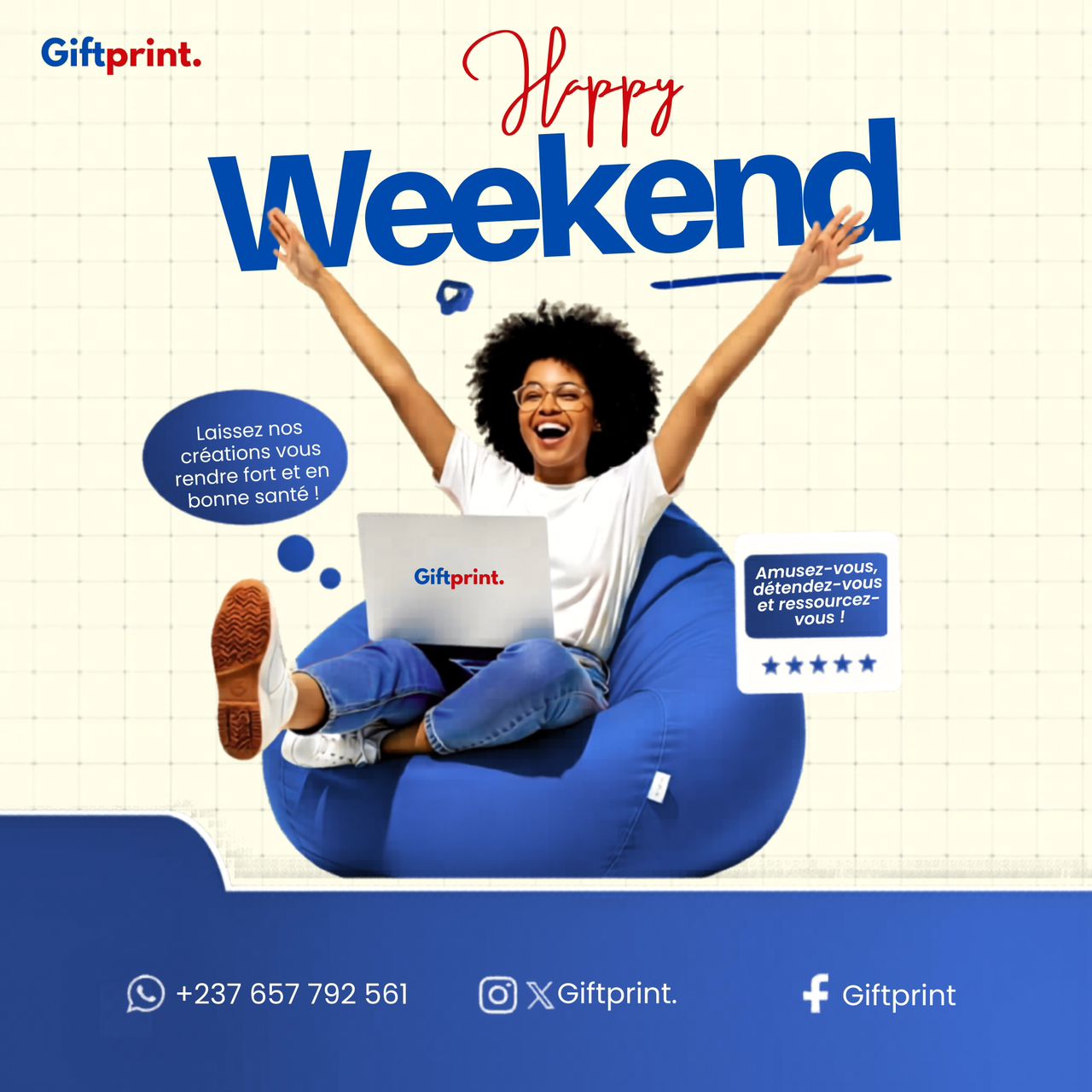 Impression Grand Format — visuel happy weekend