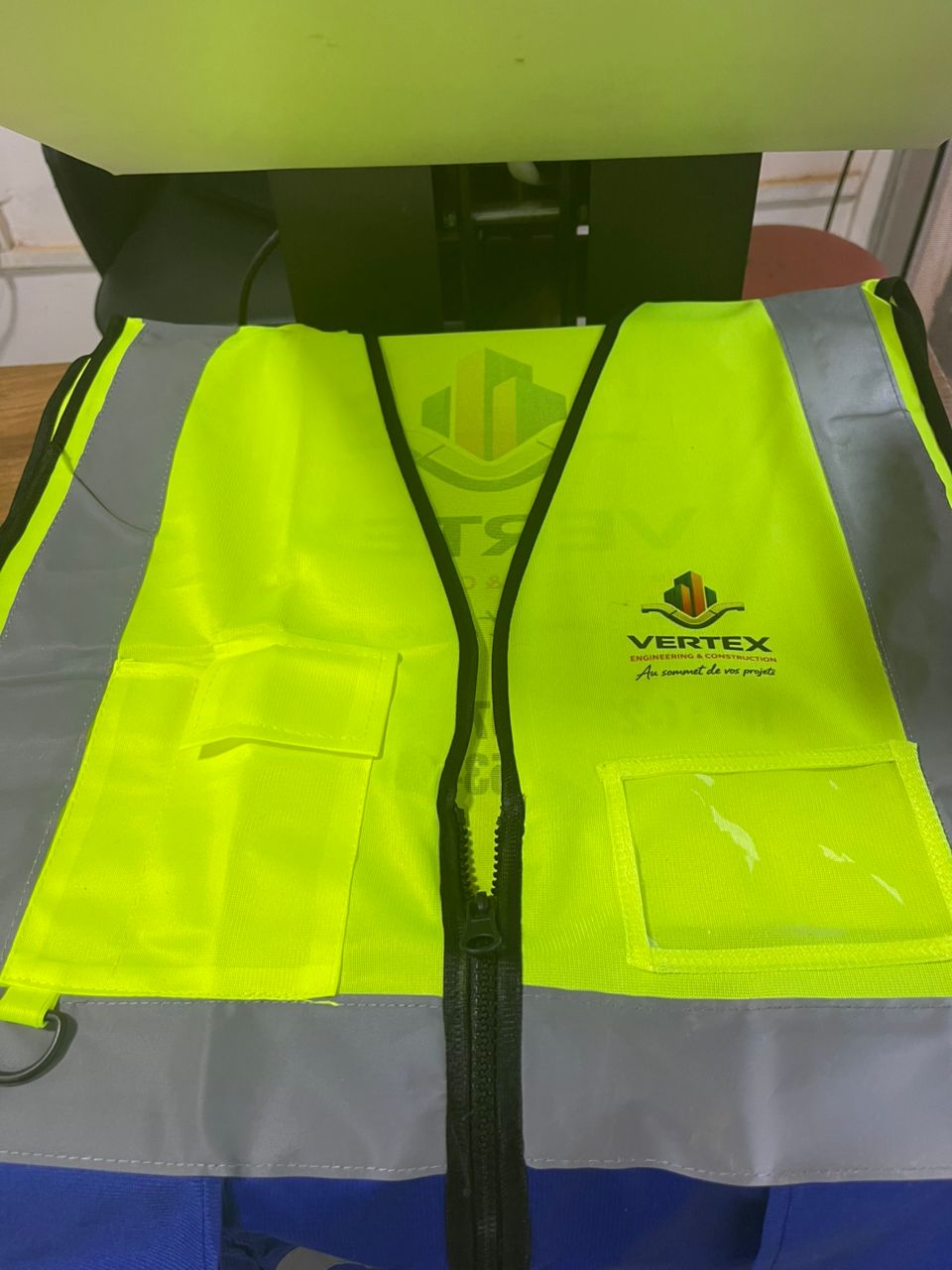 Textile & Sérigraphie — gilet de chantier