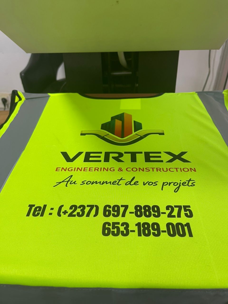 Textile & Sérigraphie — gilet de chantier
